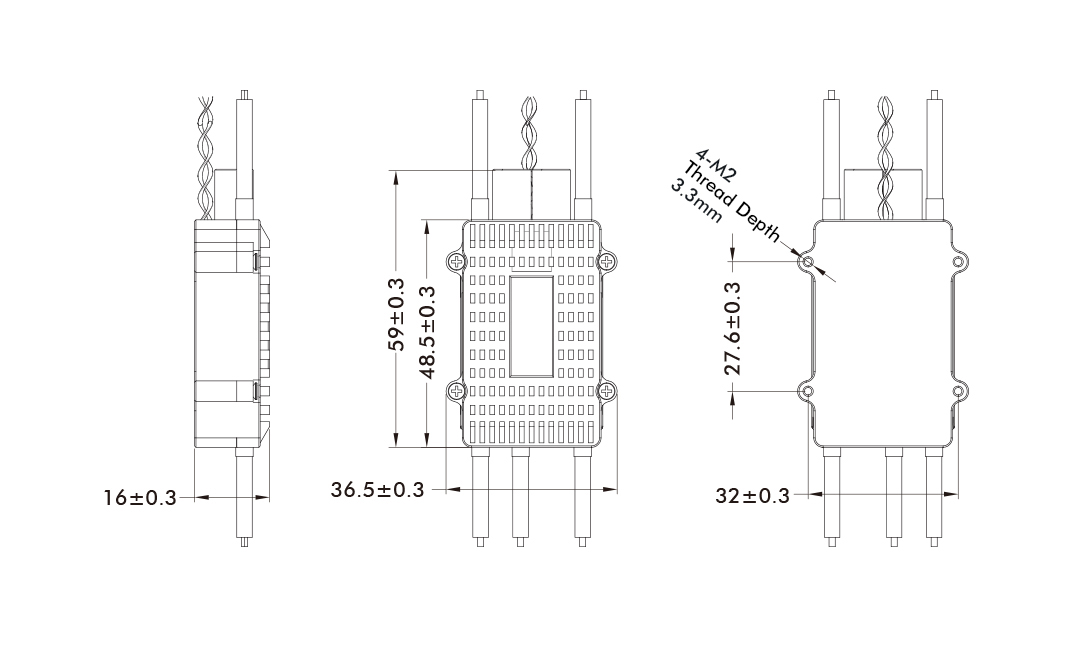T-Motor FLAME 70A 6S Multi-Rotor Drone ESC 4-6S Controller — Technical drawings and performance charts 1