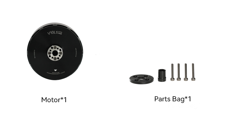 T-Motor V10L 12S Brushless Vtol Drone Motor KV170 — Technical drawings and performance charts 2