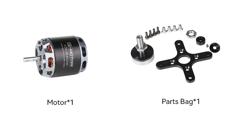 T-Motor AT4130 Long Shaft Sabit Kanat VTOL Motoru KV230 — Teknik çizimler ve performans grafikleri 2