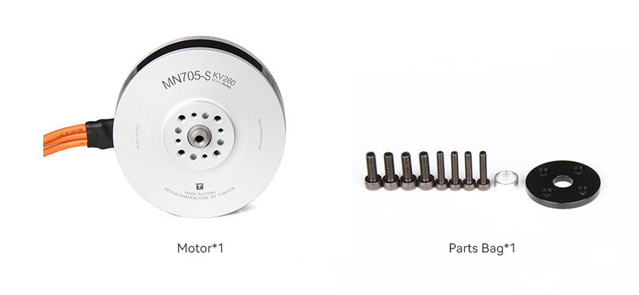 T-Motor MN705-S IP45 Multirotor Fixed Wing UAV Motor KV125 2PCS/SET — Technical drawings and performance charts 5