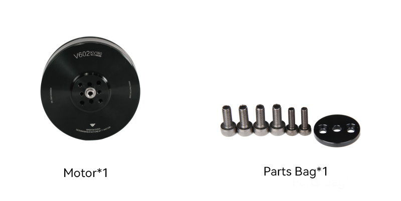 T-Motor V602 12S Vtol Brushless Drone Motor KV180 — Technical drawings and performance charts 2