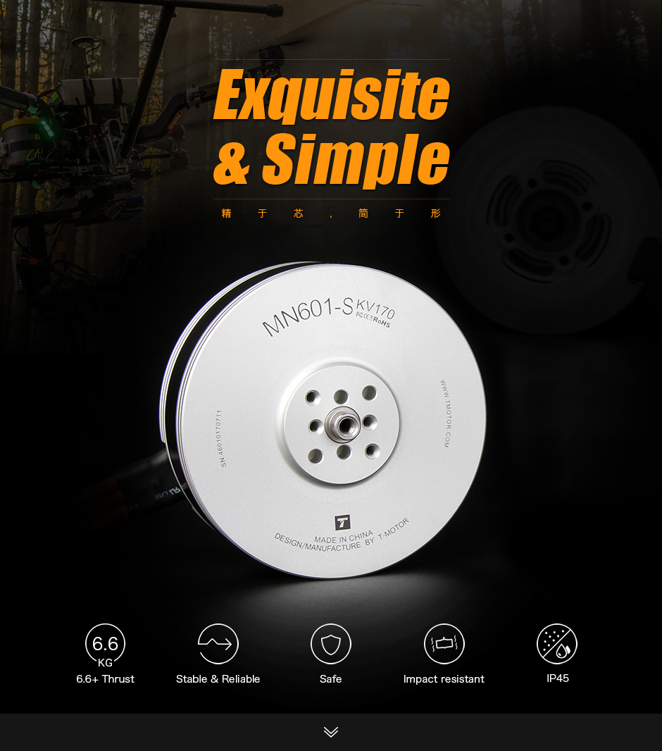 T-Motor MN601-S IP45 Çok Rotorlu Sabit Kanat İHA KV170 2 Adet / Set — Üretici detay görselleri 1