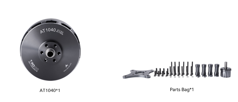 T-Motor AT1040 130CC KV90 — Technical drawings and performance charts 2