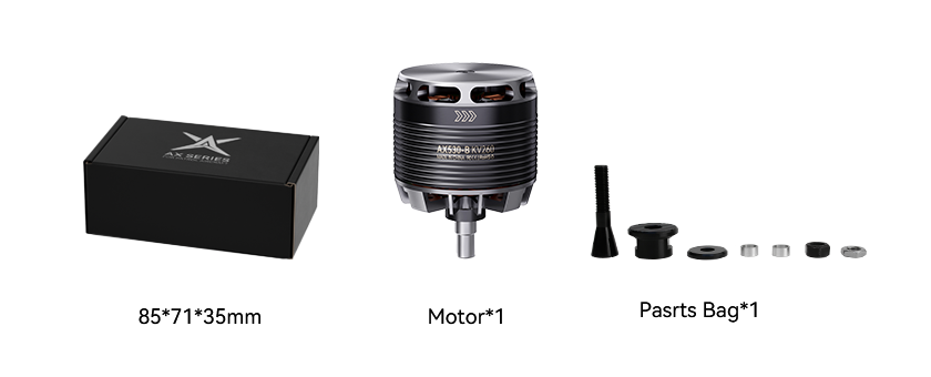 T-Motor AX530-B — Teknik çizimler ve performans grafikleri 2