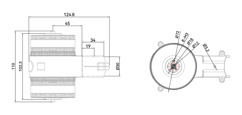 T-Motor X-601 Tahrik Seti Coaxial Serisi (Entegre Tahrik Sistemi ) İHA Motoru — MN601-S KV170+Alpha 60A HV / CCW — Teknik çizimler ve performans grafikleri 1